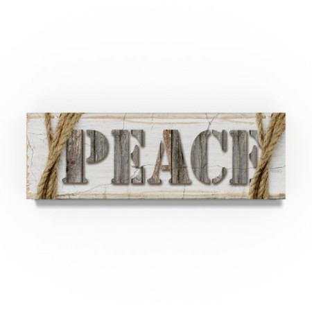 Lightboxjournal 'Country Wood Peace' Canvas Art,16x47